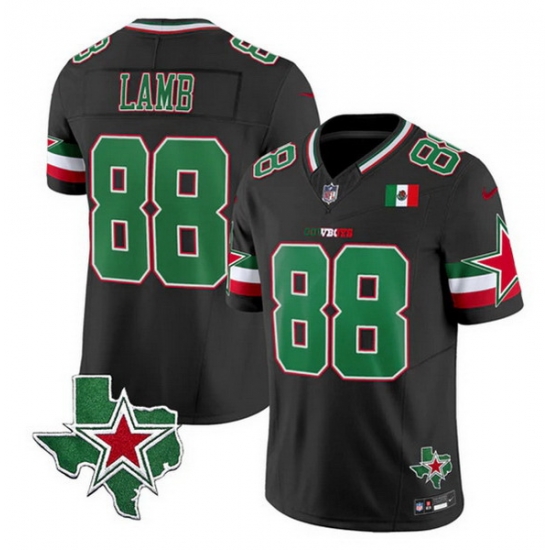 Men Dallas Cowboys 88 CeeDee Lamb 2024 Mexico Black F U S E Stitched Football Jersey Men Dallas Cowboys 88 CeeDee Lamb 2024 Mexico Black F U S E Stitched Football Jersey