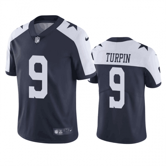 Men Dallas Cowboys 9 KaVontae Turpin Navy White Thanksgiving Vapor Limited Stitched Football Jersey Men Dallas Cowboys 9 KaVontae Turpin Navy White Thanksgiving Vapor Limited Stitched Football Jersey