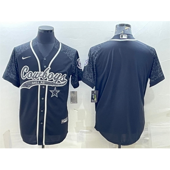 Men Dallas Cowboys Blank Black Reflective With Patch Cool Base Stitched Baseball Jersey Men Dallas Cowboys Blank Black Reflective With Patch Cool Base Stitched Baseball Jersey