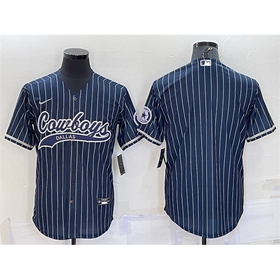 Men Dallas Cowboys Blank Navy With Patch Cool Base Stitched Baseball Jersey Men Dallas Cowboys Blank Navy With Patch Cool Base Stitched Baseball Jersey