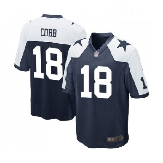 Mens Dallas Cowboys 18 Randall Cobb Game Navy Blue Throwback Alternate Football Jerse Mens Dallas Cowboys 18 Randall Cobb Game Navy Blue Throwback Alternate Football Jerse