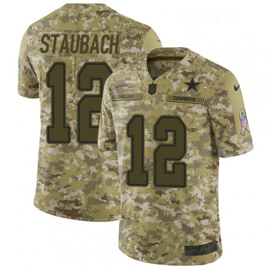 Mens Nike Dallas Cowboys 12 Roger Staubach Limited Camo 2018 Salute to Service NFL Jersey Mens Nike Dallas Cowboys 12 Roger Staubach Limited Camo 2018 Salute to Service NFL Jersey