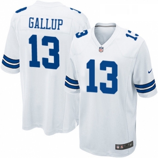 Mens Nike Dallas Cowboys 13 Michael Gallup Game White NFL Jersey Mens Nike Dallas Cowboys 13 Michael Gallup Game White NFL Jersey