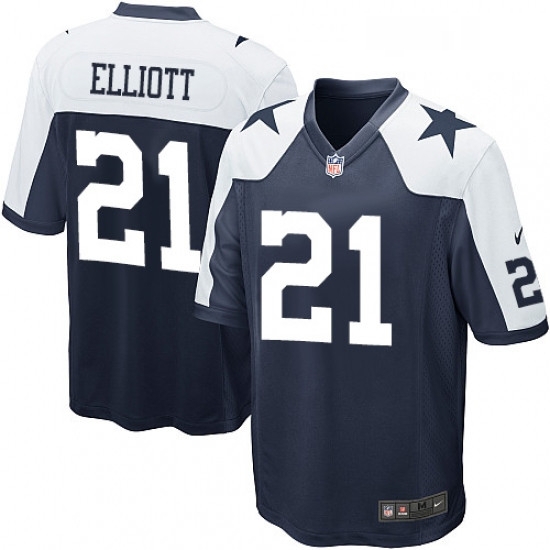 Mens Nike Dallas Cowboys 21 Ezekiel Elliott Game Navy Blue Throwback Alternate NFL Jersey Mens Nike Dallas Cowboys 21 Ezekiel Elliott Game Navy Blue Throwback Alternate NFL Jersey