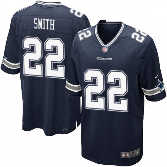 Mens Nike Dallas Cowboys 22 Emmitt Smith Game Navy Blue Team Color NFL Jersey Mens Nike Dallas Cowboys 22 Emmitt Smith Game Navy Blue Team Color NFL Jersey