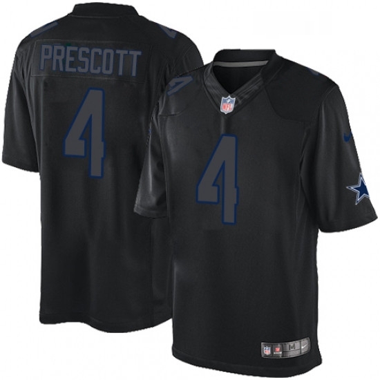 Mens Nike Dallas Cowboys 4 Dak Prescott Limited Black Impact NFL Jersey Mens Nike Dallas Cowboys 4 Dak Prescott Limited Black Impact NFL Jersey