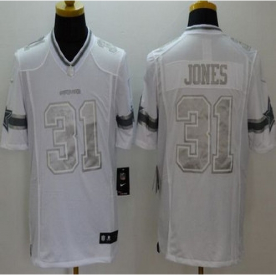 New Dallas Cowboys #31 Byron Jones White Men's Stitched NFL Limited Platinum Jersey New Dallas Cowboys #31 Byron Jones White Men's Stitched NFL Limited Platinum Jersey