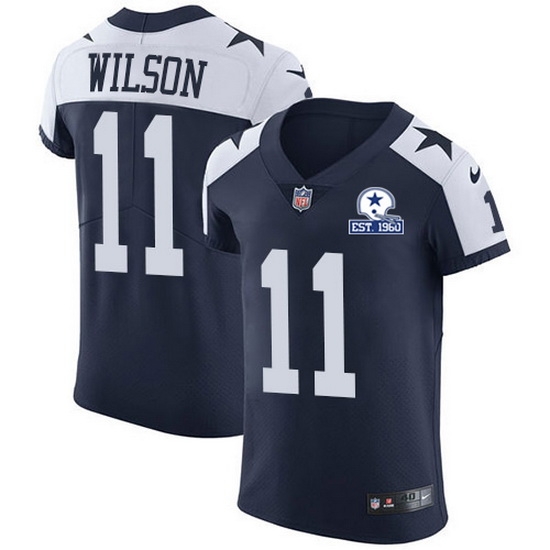 Nike Cowboys 11 Cedrick Wilson Navy Blue Thanksgiving Men Stitched With Established In 1960 Patch NFL Vapor Untouchable Throwback Elite Jersey Nike Cowboys 11 Cedrick Wilson Navy Blue Thanksgiving Men Stitched With Established In 1960 Patch NFL Vapor Untouchable Throwback Elite Jersey