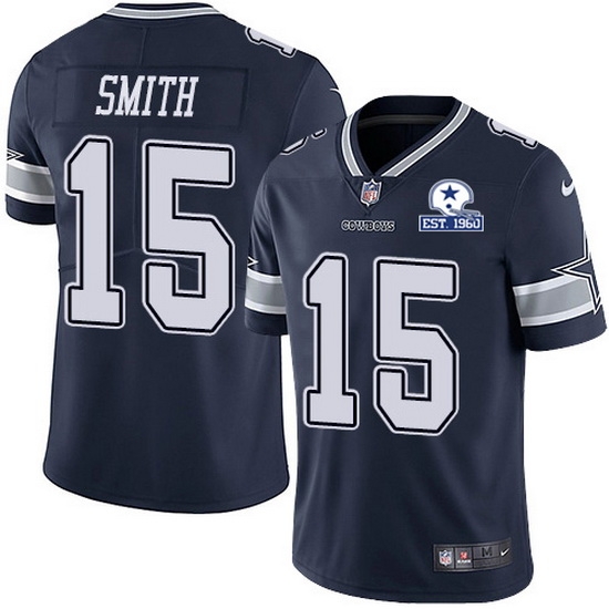 Nike Cowboys 15 Devin Smith Navy Blue Team Color Men Stitched With Established In 1960 Patch NFL Vapor Untouchable Limited Jersey Nike Cowboys 15 Devin Smith Navy Blue Team Color Men Stitched With Established In 1960 Patch NFL Vapor Untouchable Limited Jersey