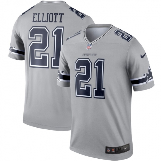 Nike Cowboys 21 Ezekiel Elliott Gray Inverted Legend Jersey Nike Cowboys 21 Ezekiel Elliott Gray Inverted Legend Jersey