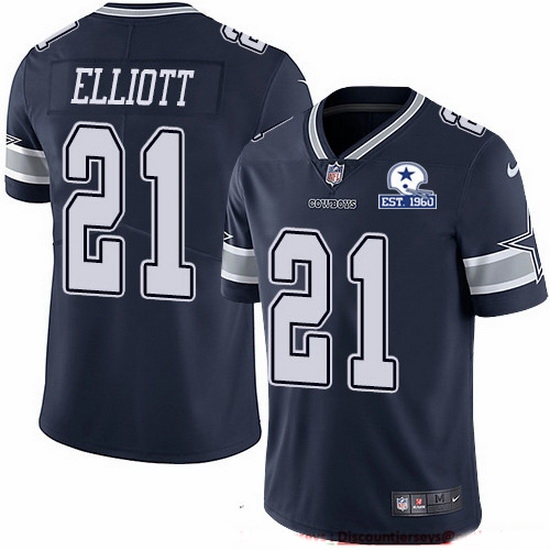 Nike Cowboys 21 Ezekiel Elliott Navy Blue Team Color Men Stitched With Established In 1960 Patch NFL Vapor Untouchable Limited Jersey Nike Cowboys 21 Ezekiel Elliott Navy Blue Team Color Men Stitched With Established In 1960 Patch NFL Vapor Untouchable Limited Jersey