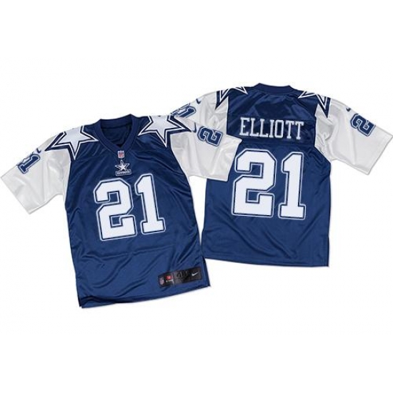 Nike Cowboys #21 Ezekiel Elliott Navy Blue White Throwback Mens Stitched NFL Elite Jersey Nike Cowboys #21 Ezekiel Elliott Navy Blue White Throwback Mens Stitched NFL Elite Jersey