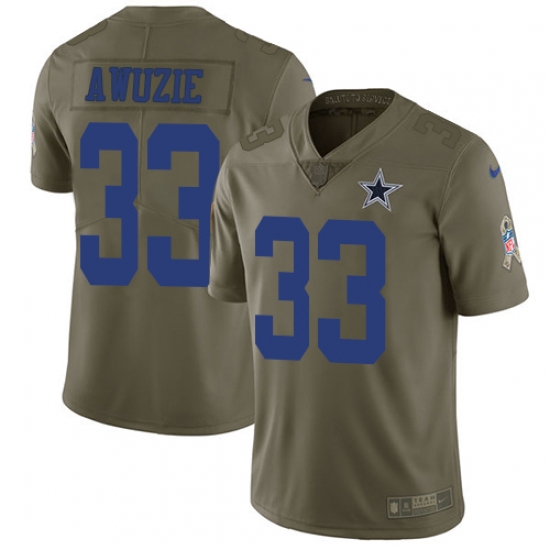 Nike Cowboys #33 Chidobe Awuzie Olive Mens Stitched NFL Limited 2017 Salute To Service Jersey Nike Cowboys #33 Chidobe Awuzie Olive Mens Stitched NFL Limited 2017 Salute To Service Jersey