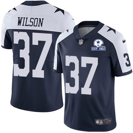 Nike Cowboys 37 Donovan Wilson Navy Blue Thanksgiving Men Stitched With Established In 1960 Patch NFL Vapor Untouchable Limited Throwback Jersey Nike Cowboys 37 Donovan Wilson Navy Blue Thanksgiving Men Stitched With Established In 1960 Patch NFL Vapor Untouchable Limited Throwback Jersey