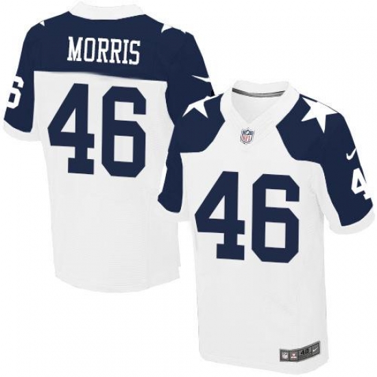 Nike Cowboys #46 Alfred Morris White Thanksgiving Mens Stitched NFL Throwback Elite Jersey Nike Cowboys #46 Alfred Morris White Thanksgiving Mens Stitched NFL Throwback Elite Jersey