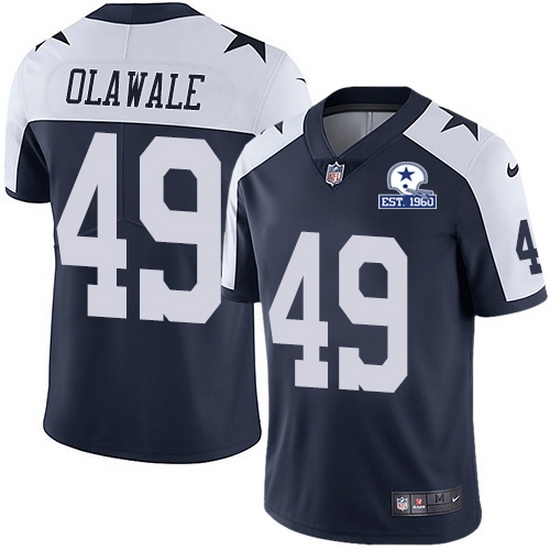 Nike Cowboys 49 Jamize Olawale Navy Blue Thanksgiving Men Stitched With Established In 1960 Patch NFL Vapor Untouchable Limited Throwback Jersey Nike Cowboys 49 Jamize Olawale Navy Blue Thanksgiving Men Stitched With Established In 1960 Patch NFL Vapor Untouchable Limited Throwback Jersey