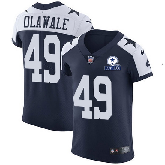Nike Cowboys 49 Jamize Olawale Navy Blue Thanksgiving Men Stitched With Established In 1960 Patch NFL Vapor Untouchable Throwback Elite Jersey Nike Cowboys 49 Jamize Olawale Navy Blue Thanksgiving Men Stitched With Established In 1960 Patch NFL Vapor Untouchable Throwback Elite Jersey