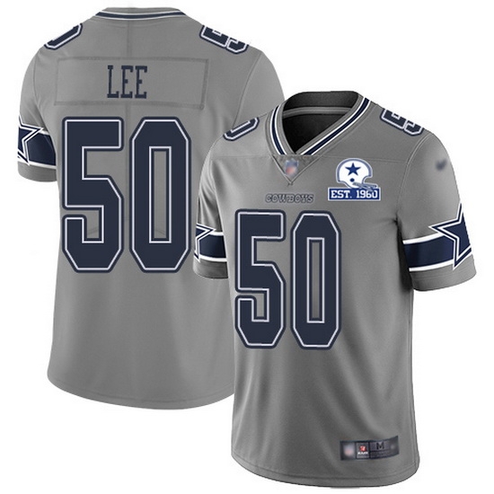 Nike Cowboys 50 Sean Lee Gray Men Stitched With Established In 1960 Patch NFL Limited Inverted Legend Jersey Nike Cowboys 50 Sean Lee Gray Men Stitched With Established In 1960 Patch NFL Limited Inverted Legend Jersey