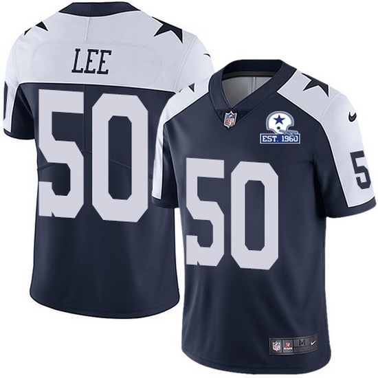 Nike Cowboys 50 Sean Lee Navy Blue Thanksgiving Men Stitched With Established In 1960 Patch NFL Vapor Untouchable Limited Throwback Jersey Nike Cowboys 50 Sean Lee Navy Blue Thanksgiving Men Stitched With Established In 1960 Patch NFL Vapor Untouchable Limited Throwback Jersey
