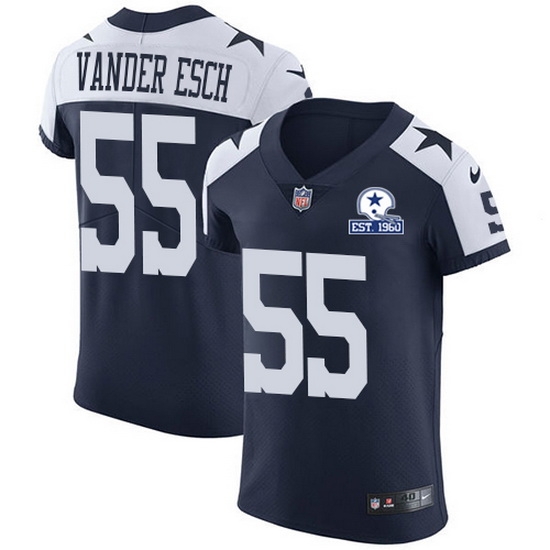 Nike Cowboys 55 Leighton Vander Esch Navy Blue Thanksgiving Men Stitched With Established In 1960 Patch NFL Vapor Untouchable Throwback Elite Jersey Nike Cowboys 55 Leighton Vander Esch Navy Blue Thanksgiving Men Stitched With Established In 1960 Patch NFL Vapor Untouchable Throwback Elite Jersey