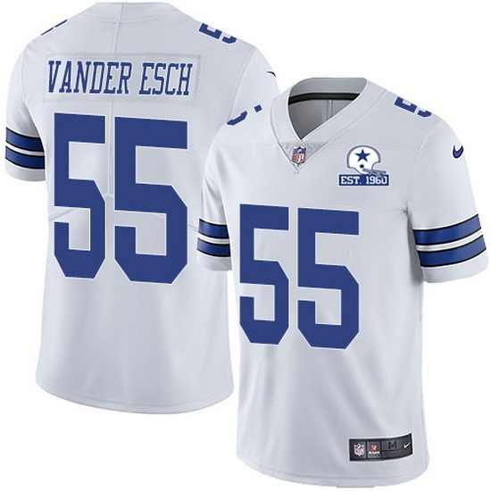 Nike Cowboys 55 Leighton Vander Esch White Men Stitched With Established In 1960 Patch NFL Vapor Untouchable Limited Jersey Nike Cowboys 55 Leighton Vander Esch White Men Stitched With Established In 1960 Patch NFL Vapor Untouchable Limited Jersey