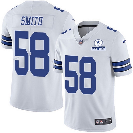 Nike Cowboys 58 Aldon Smith White Men Stitched With Established In 1960 Patch NFL Vapor Untouchable Limited Jersey Nike Cowboys 58 Aldon Smith White Men Stitched With Established In 1960 Patch NFL Vapor Untouchable Limited Jersey