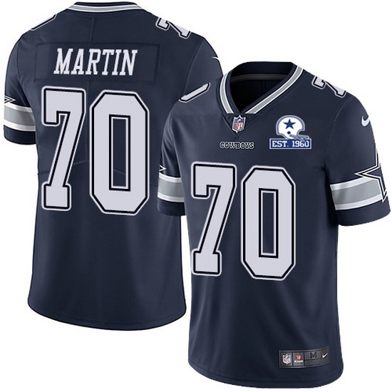 Nike Cowboys 70 Zack Martin Navy Blue Team Color Men Stitched With Established In 1960 Patch NFL Vapor Untouchable Limited Jersey Nike Cowboys 70 Zack Martin Navy Blue Team Color Men Stitched With Established In 1960 Patch NFL Vapor Untouchable Limited Jersey