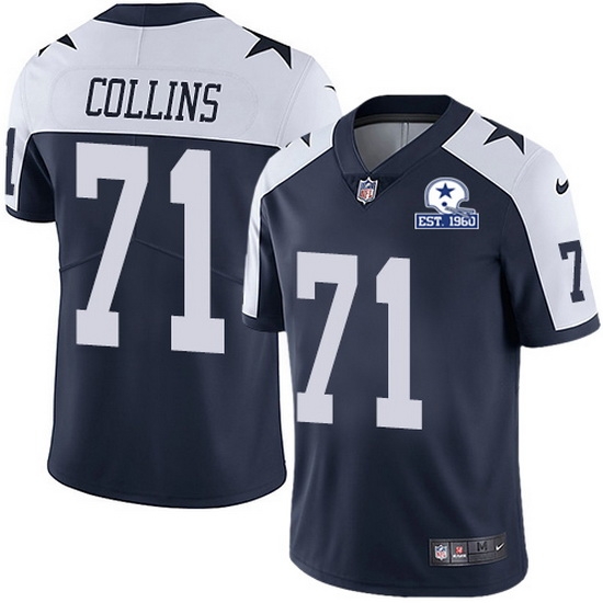 Nike Cowboys 71 La 27el Collins Navy Blue Thanksgiving Men Stitched With Established In 1960 Patch NFL Vapor Untouchable Limited Throwback Jersey Nike Cowboys 71 La 27el Collins Navy Blue Thanksgiving Men Stitched With Established In 1960 Patch NFL Vapor Untouchable Limited Throwback Jersey