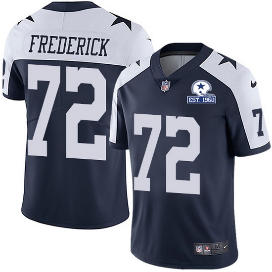Nike Cowboys 72 Travis Frederick Navy Blue Thanksgiving Men Stitched With Established In 1960 Patch NFL Vapor Untouchable Limited Throwback Jersey Nike Cowboys 72 Travis Frederick Navy Blue Thanksgiving Men Stitched With Established In 1960 Patch NFL Vapor Untouchable Limited Throwback Jersey