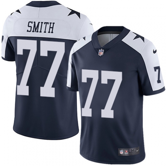 Nike Cowboys #77 Tyron Smith Navy Blue Thanksgiving Mens Stitched NFL Vapor Untouchable Limited Throwback Jersey Nike Cowboys #77 Tyron Smith Navy Blue Thanksgiving Mens Stitched NFL Vapor Untouchable Limited Throwback Jersey