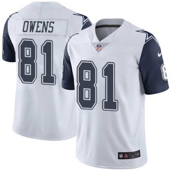 Nike Cowboys #81 Terrell Owens White Mens Stitched NFL Limited Rush Jersey Nike Cowboys #81 Terrell Owens White Mens Stitched NFL Limited Rush Jersey