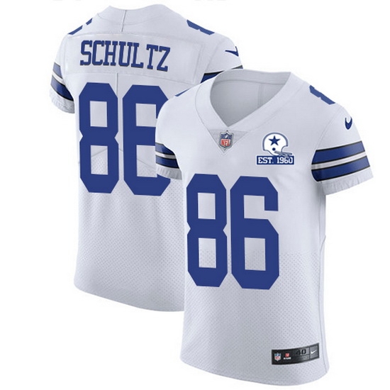 Nike Cowboys 86 Dalton Schultz White Men Stitched With Established In 1960 Patch NFL New Elite Jersey Nike Cowboys 86 Dalton Schultz White Men Stitched With Established In 1960 Patch NFL New Elite Jersey