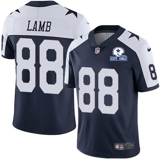 Nike Cowboys 88 CeeDee Lamb Navy Blue Thanksgiving Men Stitched With Established In 1960 Patch NFL Vapor Untouchable Limited Throwback Jersey Nike Cowboys 88 CeeDee Lamb Navy Blue Thanksgiving Men Stitched With Established In 1960 Patch NFL Vapor Untouchable Limited Throwback Jersey