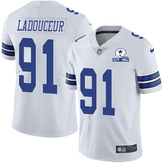 Nike Cowboys 91 L P Ladouceur White Men Stitched With Established In 1960 Patch NFL Vapor Untouchable Limited Jersey Nike Cowboys 91 L P Ladouceur White Men Stitched With Established In 1960 Patch NFL Vapor Untouchable Limited Jersey