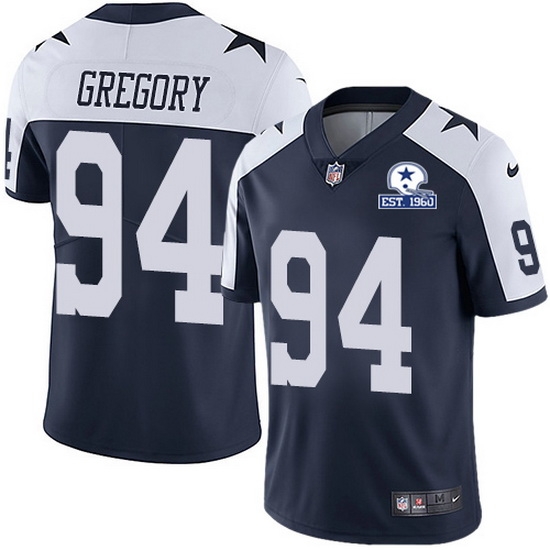 Nike Cowboys 94 Randy Gregory Navy Blue Thanksgiving Men Stitched With Established In 1960 Patch NFL Vapor Untouchable Limited Throwback Jersey Nike Cowboys 94 Randy Gregory Navy Blue Thanksgiving Men Stitched With Established In 1960 Patch NFL Vapor Untouchable Limited Throwback Jersey