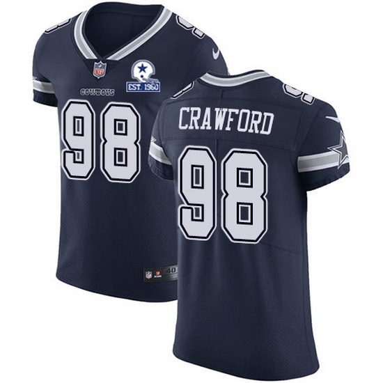 Nike Cowboys 98 Tyrone Crawford Navy Blue Team Color Men Stitched With Established In 1960 Patch NFL Vapor Untouchable Elite Jersey Nike Cowboys 98 Tyrone Crawford Navy Blue Team Color Men Stitched With Established In 1960 Patch NFL Vapor Untouchable Elite Jersey