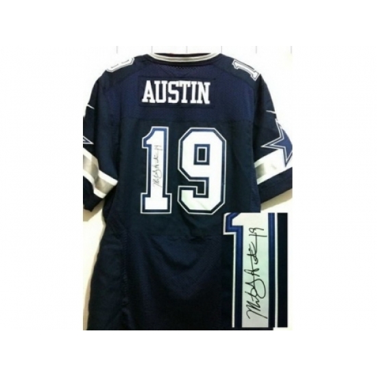 Nike Dallas Cowboys 19 Miles Austin Blue Elite Signed NFL Jersey Nike Dallas Cowboys 19 Miles Austin Blue Elite Signed NFL Jersey