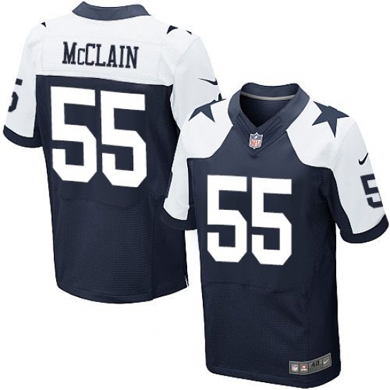Nike Dallas Cowboys #55 Rolando McClain Navy Blue Thanksgiving Throwback Men 27s Stitched NFL Elite Jersey Nike Dallas Cowboys #55 Rolando McClain Navy Blue Thanksgiving Throwback Men 27s Stitched NFL Elite Jersey