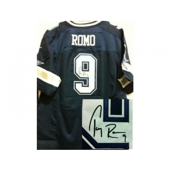 Nike Dallas Cowboys 9 Tony Romo Blue Elite Signed NFL Jersey Nike Dallas Cowboys 9 Tony Romo Blue Elite Signed NFL Jersey