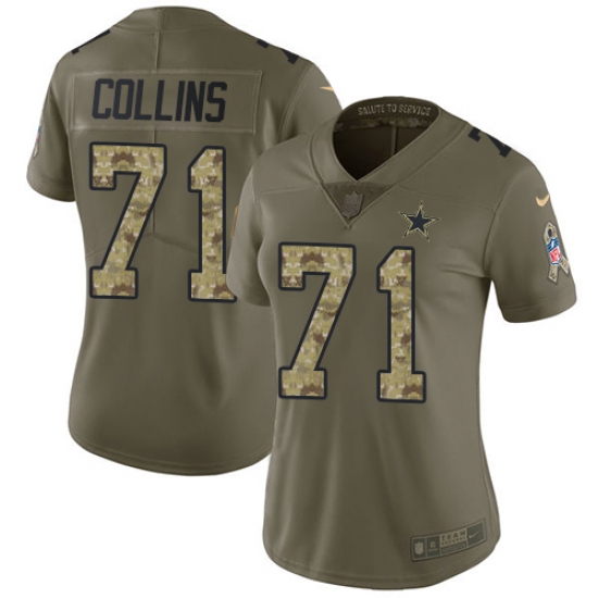 Nike Cowboys #71 La el Collins Olive Camo Womens Stitched NFL Limited 2017 Salute to Service Jersey Nike Cowboys #71 La el Collins Olive Camo Womens Stitched NFL Limited 2017 Salute to Service Jersey