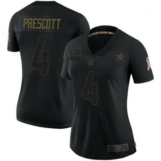 Women Dallas Cowboys Dak Prescott Black Limited 2020 Salute To Service Jersey Women Dallas Cowboys Dak Prescott Black Limited 2020 Salute To Service Jersey