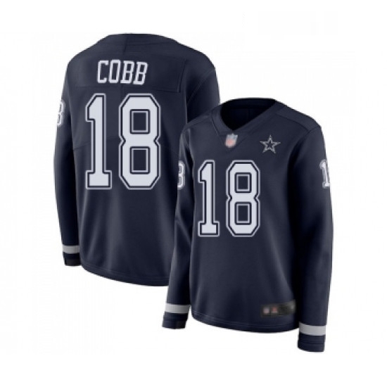 Womens Dallas Cowboys 18 Randall Cobb Limited Navy Blue Therma Long Sleeve Football Jersey Womens Dallas Cowboys 18 Randall Cobb Limited Navy Blue Therma Long Sleeve Football Jersey