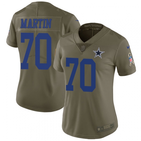 Womens Nike Cowboys #70 Zack Martin Olive Stitched NFL Limited 2017 Salute to Service Jersey Womens Nike Cowboys #70 Zack Martin Olive Stitched NFL Limited 2017 Salute to Service Jersey