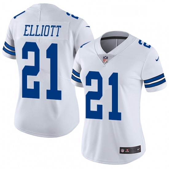 Womens Nike Dallas Cowboys 21 Ezekiel Elliott White Vapor Untouchable Limited Player NFL Jersey Womens Nike Dallas Cowboys 21 Ezekiel Elliott White Vapor Untouchable Limited Player NFL Jersey