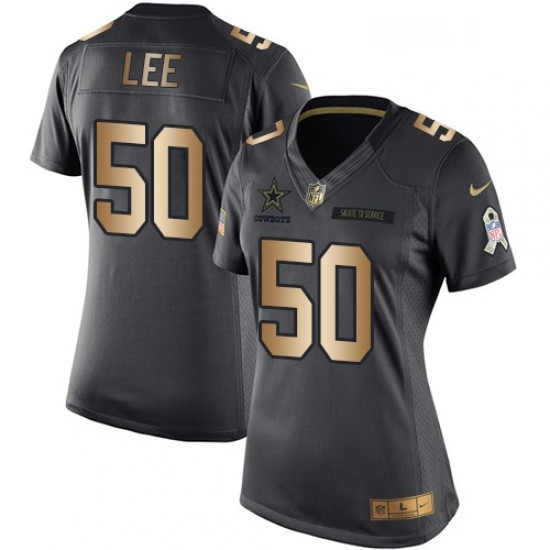 Womens Nike Dallas Cowboys 50 Sean Lee Limited BlackGold Salute to Service NFL Jersey Womens Nike Dallas Cowboys 50 Sean Lee Limited BlackGold Salute to Service NFL Jersey