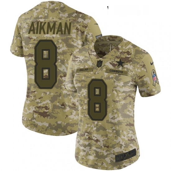 Womens Nike Dallas Cowboys 8 Troy Aikman Limited Camo 2018 Salute to Service NFL Jersey Womens Nike Dallas Cowboys 8 Troy Aikman Limited Camo 2018 Salute to Service NFL Jersey