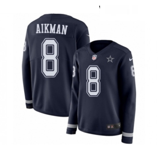 Womens Nike Dallas Cowboys 8 Troy Aikman Limited Navy Blue Therma Long Sleeve NFL Jersey Womens Nike Dallas Cowboys 8 Troy Aikman Limited Navy Blue Therma Long Sleeve NFL Jersey