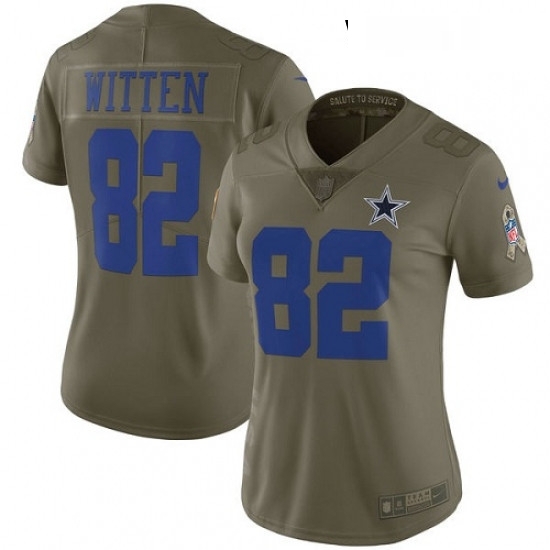 Womens Nike Dallas Cowboys 82 Jason Witten Limited Olive 2017 Salute to Service NFL Jersey Womens Nike Dallas Cowboys 82 Jason Witten Limited Olive 2017 Salute to Service NFL Jersey