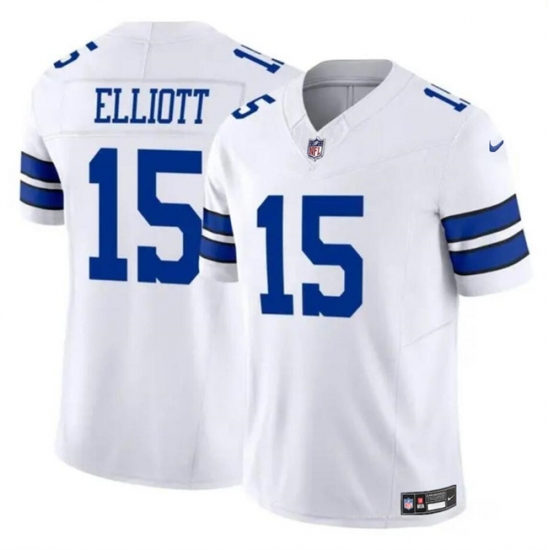 Youth Dallas Cowboys 15 Ezekiel Elliott White 2023 F U S E Vapor Untouchable Limited Stitched Football Jersey Youth Dallas Cowboys 15 Ezekiel Elliott White 2023 F U S E Vapor Untouchable Limited Stitched Football Jersey