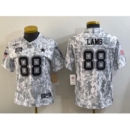 Youth Dallas Cowboys 88 CeeDee Lamb 2024 F U S E Arctic Camo Salute To Service Limited Stitched Football Jersey 3 Youth Dallas Cowboys 88 CeeDee Lamb 2024 F U S E Arctic Camo Salute To Service Limited Stitched Football Jersey 3